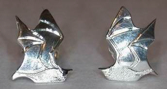 Non-Native Earrings - A Bat stud earrings in silver