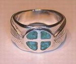 medicine wheel turquoise silver ring