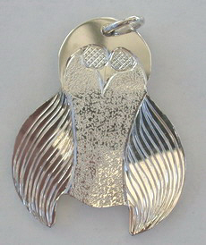 Bird-Feather Pendants - Pen20 - Silver owls - some with gemstone eyes