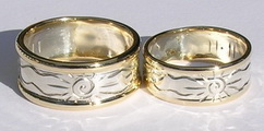 Appliquéd Rings - Sun Wave ring 1.5mm yellow gold ribs