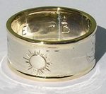 4-Direction Gold Rings - 4drg7 - 6mm - medicine Wheel and Sun burst