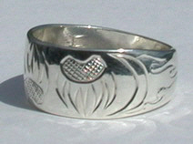 paws face silver rings - Rsp1 - Bearclaws and Flames 