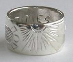 4-Direction Silver Rings - 4DS30a - 1/2" wide- sun burst, spiral of life ,dolphin and turtle