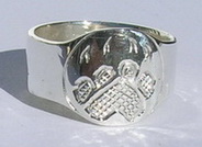 Wolfpaw Signet in silver engraved ring