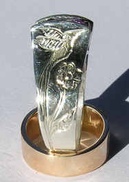 RbfSt27 - Hummingbird Amethyst - 8mm X 6mm - silver