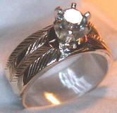 Wedding Rings - MdSt16 - half carat diamond on opal inlay