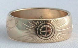 Gold Engraved Rings - Rg25 - Sun and Waves