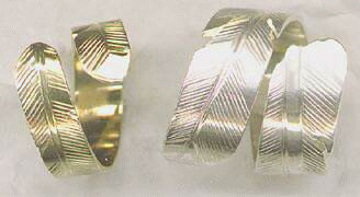Gold Engraved Rings - Rbfg17 - Feather Wrap-arounds